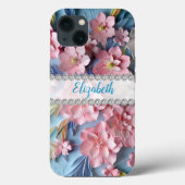 Rosa 3D-Primaten, Sonderrahmen für Diamanten Case-Mate iPhone Hülle (Rückseite)