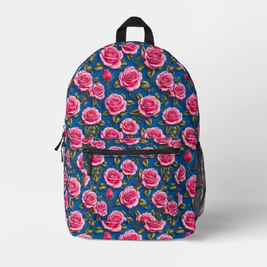 Rosa 3D-Rose Bedruckter Rucksack (Vorderseite)