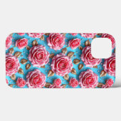 Rosa 3D-Rose Case-Mate iPhone Hülle (Rückseite (Horizontal))
