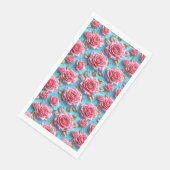 Rosa 3D-Rosen Serviette (Ecke)