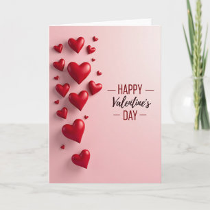 Rosa 3D Valentinstag-Herzen Karte