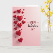 Rosa 3D Valentinstag-Herzen Karte (Gelbe Blume)