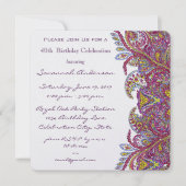 Rosa 40. Geburtstagsfeier Party Einladungen (Vorderseite)