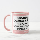Rosa 4:6 Querformat 2 x Foto Rahmen Custom Combo Tasse (Links)