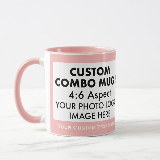 Rosa 4:6 Querformat 2 x Foto Rahmen Custom Combo Tasse (Links)