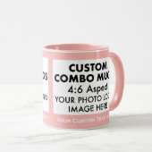 Rosa 4:6 Querformat 2 x Foto Rahmen Custom Combo Tasse (VorderseiteRechts)