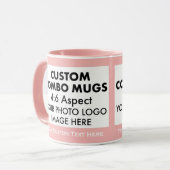Rosa 4:6 Querformat 2 x Foto Rahmen Custom Combo Tasse (Vorderseite Links)