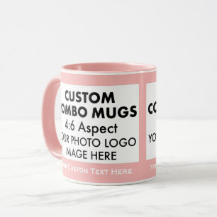 Rosa 4:6 Querformat 2 x Foto Rahmen Custom Combo Tasse