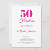 Rosa 50 & Fabelhafte Elegante Feier Einladung (Vorderseite)