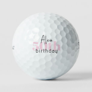 Rosa 50. Geburtstag Personalisiert Titleist Pro V1 Golfball