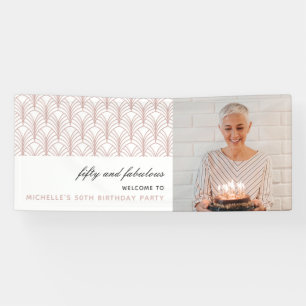 Rosa 50 und fabelhafte Art Deco 50. Geburtstag Banner