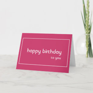 Rosa 5 Modern Color Happy Birthday Card Karte