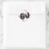 Rosa 60. Geburtstag 60 Aufkleber (Tasche)
