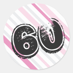 Rosa 60. Geburtstag 60 Aufkleber