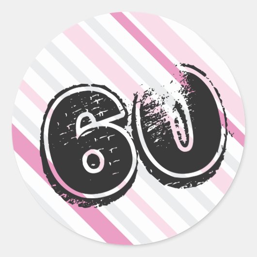 Rosa 60. Geburtstag 60 Aufkleber (Vorderseite)