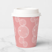 Rosa 70er Retro Disco Balls Brautparty Pappbecher (Rückseite)