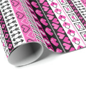 Rosa 8 Bit Liebe Herz Geschenkpapier (Rolleneckpunkt)