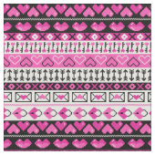 Rosa 8 Bit Liebe Herz Stoff (Nahaufnahme)