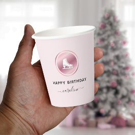 Rosa Abbildung Skaten Birthday Rose Gold Ice Skate Pappbecher