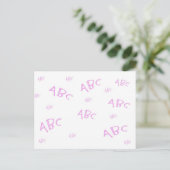 Rosa ABC`s Postkarte (Stehend Vorderseite)