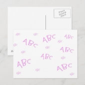 Rosa ABC`s Postkarte (Vorne/Hinten)