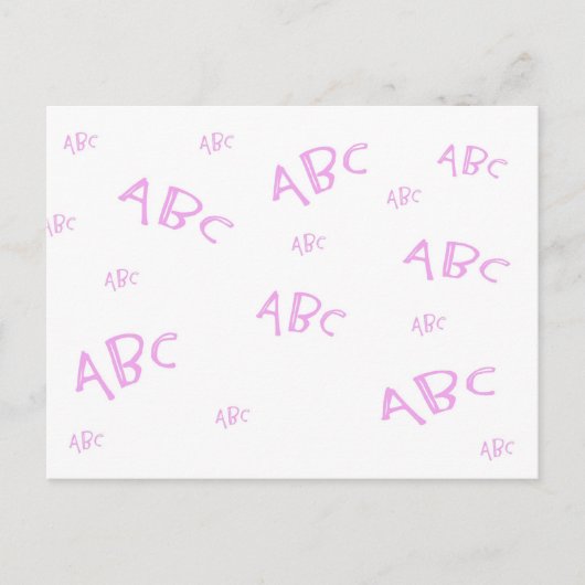 Rosa ABC`s Postkarte (Vorderseite)