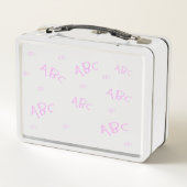 Rosa ABCs Metall Brotdose (Rückseite)