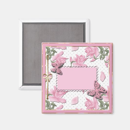 Rosa Abdeckung Magnet (Vorderseite/Rückseite)