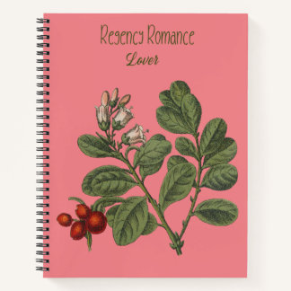 Rosa Abdeckung mit Blume Regency Romance Lover Notizblock