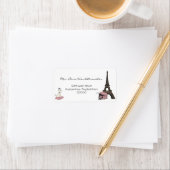 Rosa Abend in Paris Eiffelturm Adressaufkleber (Insitu)