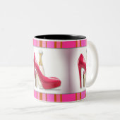 Rosa Absatz-Parfüm-Lippenstift Zweifarbige Tasse (VorderseiteRechts)