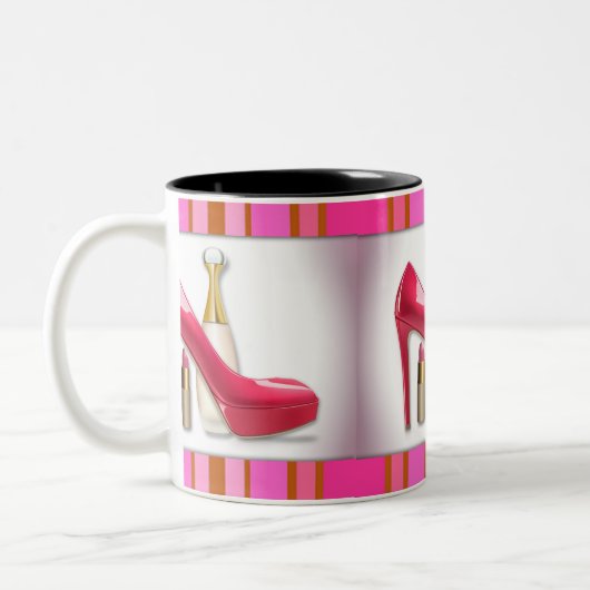 Rosa Absatz-Parfüm-Lippenstift Zweifarbige Tasse (Links)