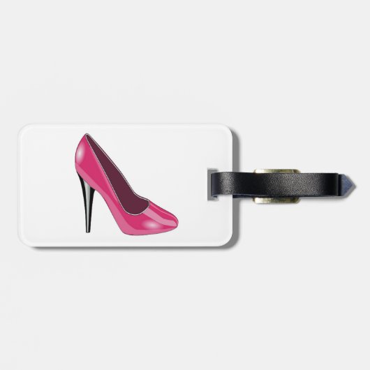 Rosa Absatz-Schuh-Gepäckanhänger Gepäckanhänger (Rückseite horizontal)