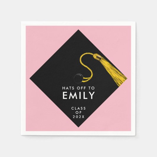 Rosa Abschluss 2025 Serviette (Vorderseite)