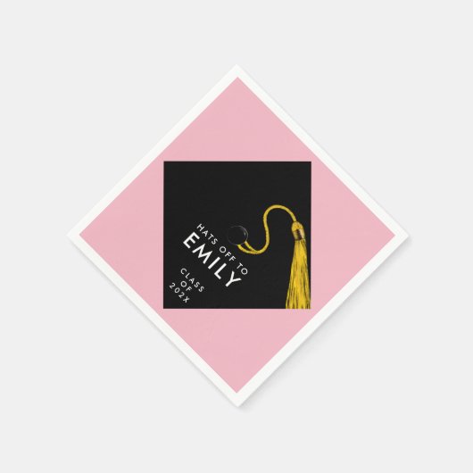 Rosa Abschluss 2025 Serviette (Ecke)