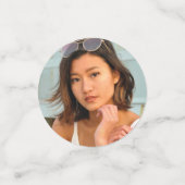 Rosa Abschluss 3 Foto fett-moderne Typografie Konfetti (Klein Vorderseite)