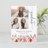 Rosa Abschluss Ankündigung (Stehend Vorderseite)