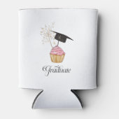 Rosa Abschluss Cupcake Graduate Dosenkühler (Vorderseite)