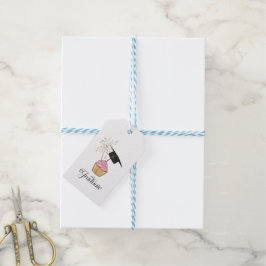 Rosa Abschluss Cupcake Graduate Geschenkanhänger