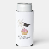Rosa Abschluss Cupcake Graduate Selters Dosenkühler (Seltzer Vorderseite)