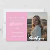 Rosa-Abschluss Dankeskarte (Vorderseite)