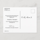 Rosa Abschluss Dann und Jetzt Graduieren Fotos Ankündigungspostkarte (Rückseite)