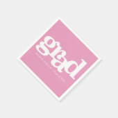 Rosa Abschluss fett gedruckte Typografie Serviette (Ecke)