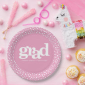 Rosa Abschluss fett moderner einfacher Typografie- Pappteller (Party)