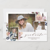 Rosa Abschluss Foto Einladung (Vorderseite)