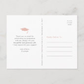 Rosa Abschluss Foto fett bedankt Postkarte (Rückseite)