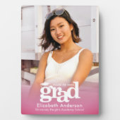 Rosa Abschluss Foto Fett Typografie Minimalistisch Fotoplatte (Vorderseite)