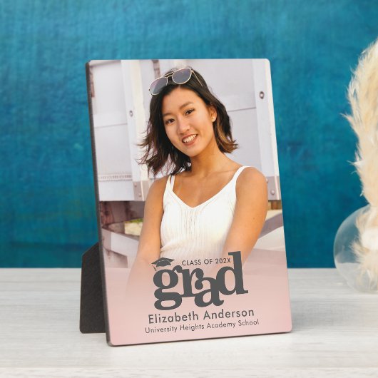 Rosa Abschluss Foto Fett Typografie Moderne Fotoplatte