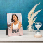 Rosa Abschluss Foto Fett Typografie Moderne Fotoplatte (Seite)