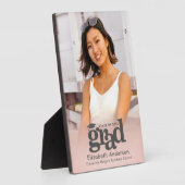 Rosa Abschluss Foto Fett Typografie Moderne Fotoplatte (Seite)